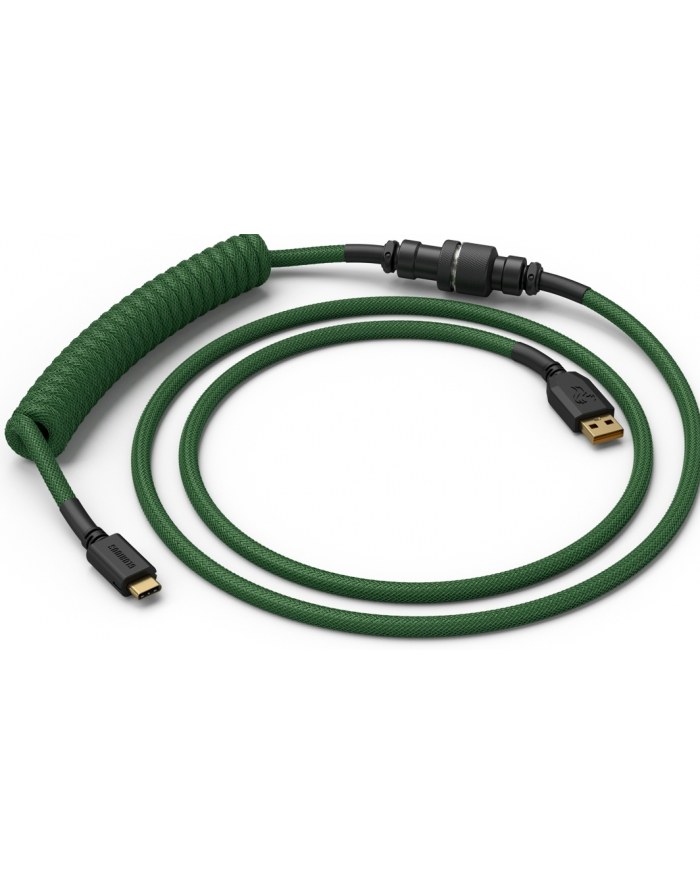 Glorious PC Gaming Race Coiled Cable Forest Green, USB-C to USB-A Spiralcable - 1,37m, green główny