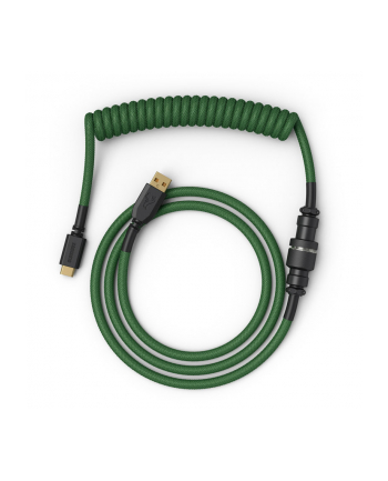 Glorious PC Gaming Race Coiled Cable Forest Green, USB-C to USB-A Spiralcable - 1,37m, green