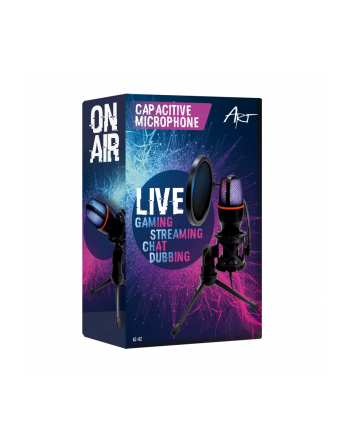 ART CAPACITIVE STANDING MICROPHONE WITH MEMBRANE AC-02 TRIPLE USB LED główny