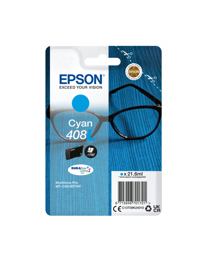 EPSON Singlepack Cyan 408XL DURABrite Ultra Ink główny