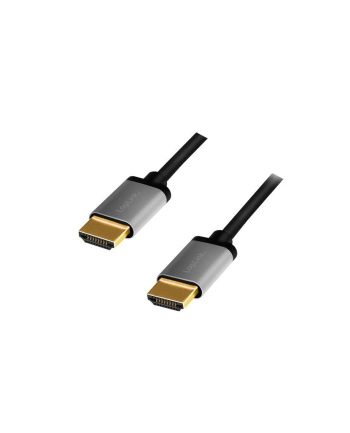 LOGILINK CHA0100 Kabel HDMI A/M do A/M 4K/60 Hz alu czarny/szary 1m