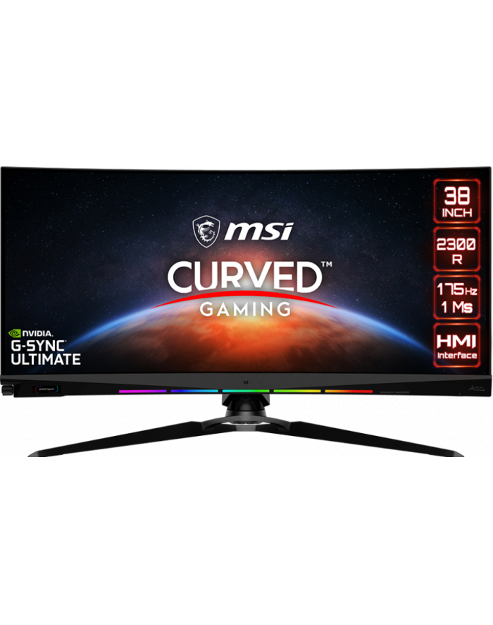 MSI Optix MEG381CQR Plus 37.5inch IPS QHD+ Curved 2300R 21:9 450cd/m2 1ms 175Hz HDMI2.0x2 DP HUB USB główny