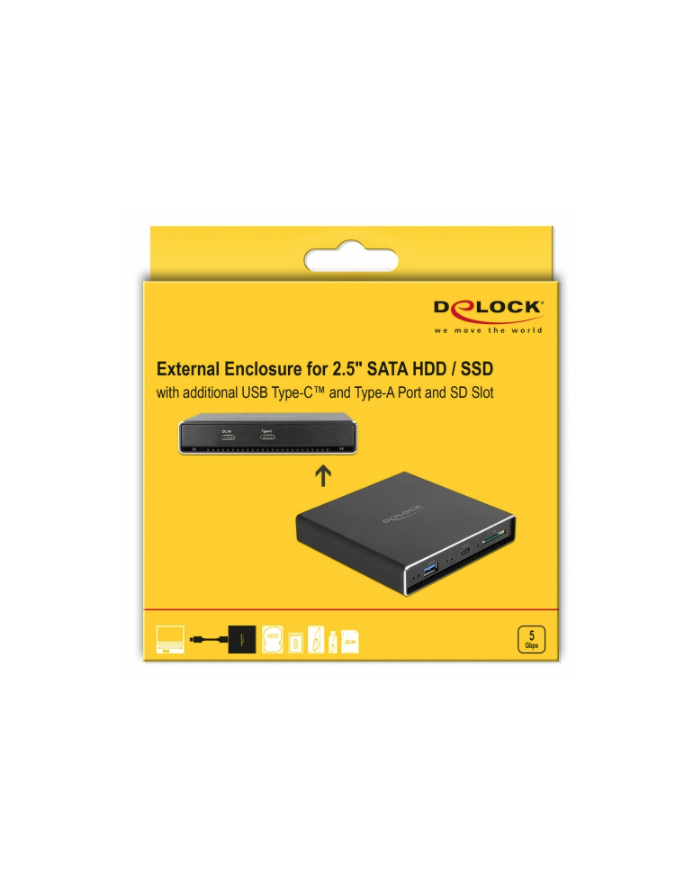 DeLOCK external enclosure for 2.5 ? SATA HDD / SSD, drive enclosure główny