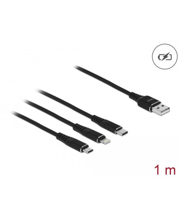 DeLOCK USB 3in1 Lightn. mUSB / USB-C 1m - 87155 Kolor: CZARNY