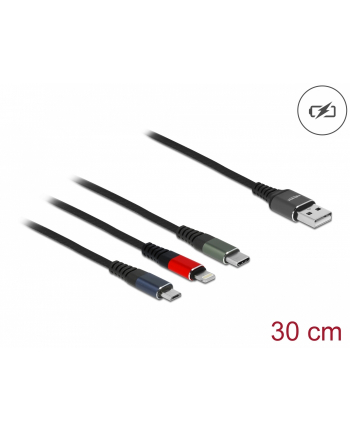 DeLOCK USB 3in1 Lightn. mUSB / USB-C 0.3m - 87236 3-colored