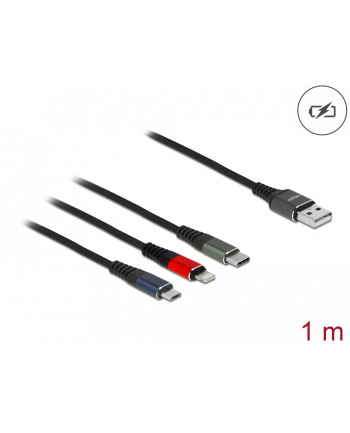 DeLOCK USB 3in1 Lightn. mUSB / USB-C 1m - 87277 3-colored