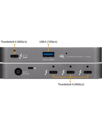 OWC Thunderbolt 4 Hub 5Port Kolor: CZARNY / grey