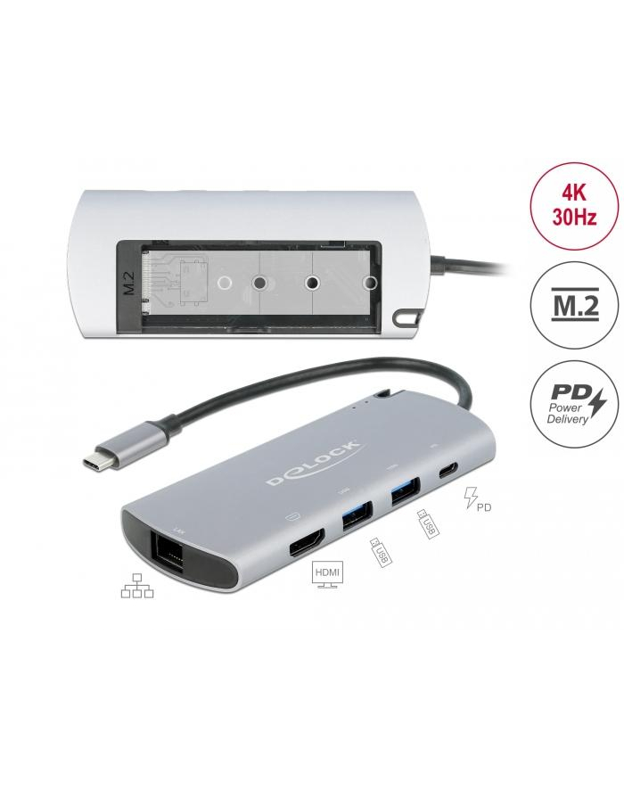 DeLOCK USB-C DS M.2 Slot-4K HDMI / USB / LAN - + PD 3.0 główny
