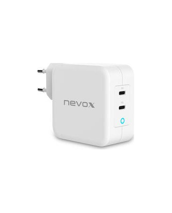 Nevox 100W DUAL USB-C Power Delivery - (PD) Charger GaN, Kolor: BIAŁY