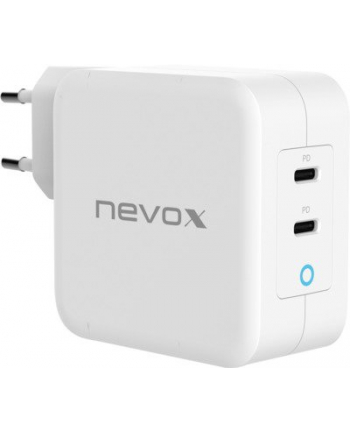 Nevox 100W DUAL USB-C Power Delivery - (PD) Charger GaN, Kolor: BIAŁY