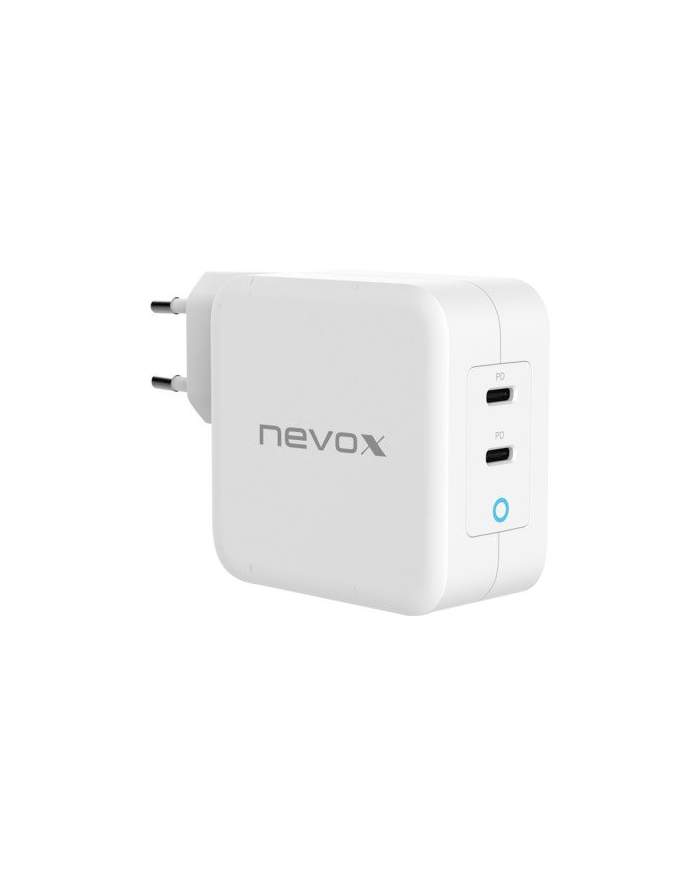 Nevox 100W DUAL USB-C Power Delivery - (PD) Charger GaN, Kolor: BIAŁY główny