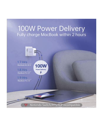 Nevox 100W DUAL USB-C Power Delivery - (PD) Charger GaN, Kolor: BIAŁY