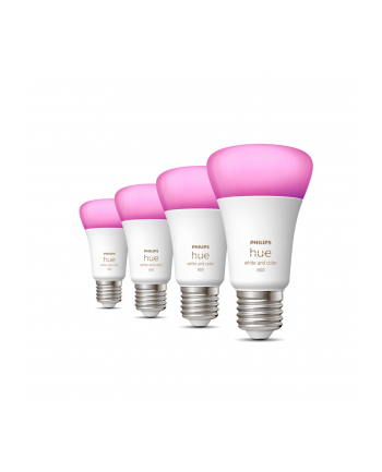 Philips Hue E27 pack of four 4x570lm 60W - White ' Col. Amb.