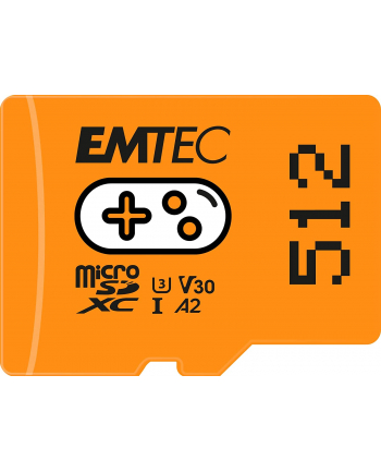 Emtec mSD 512GB UHSI U3 V30 A2 Gaming Or