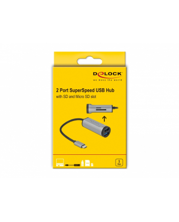 DeLOCK 2PUSB 3.2 Gen1 Hub + USB-C / SD + MSD - 64115