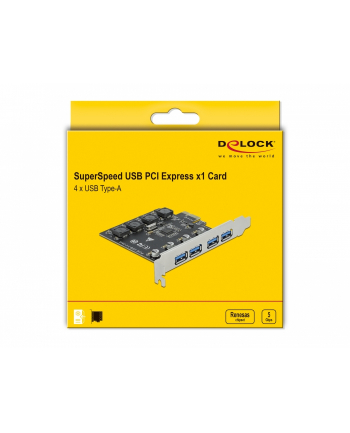 DeLOCK PCIe x1 K 4x ext USB-A BU SS USB - 90509