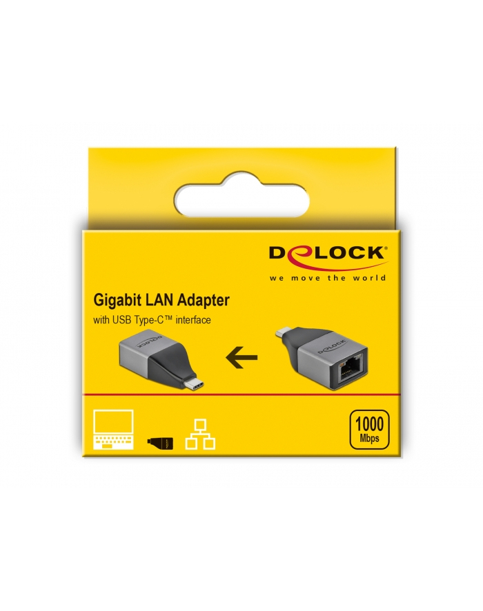 DeLOCK USB-C> Giga LAN 10/100/1000 Mbps - 64118 główny