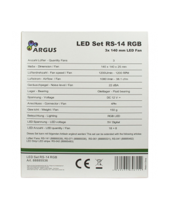 Inter-Tech Argus RGB Set RS-14 3x140mm - 88885536