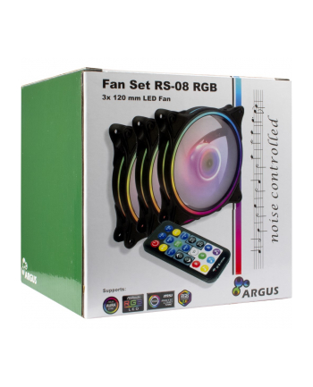 Inter-Tech Argus RS-08 RGB Set120x120x25 - 88885541