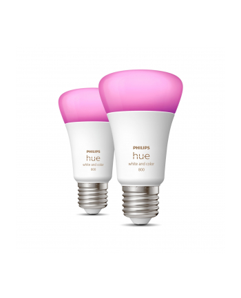 Philips Hue E27 double pack 2x570lm 60W - White ' Col. Amb.
