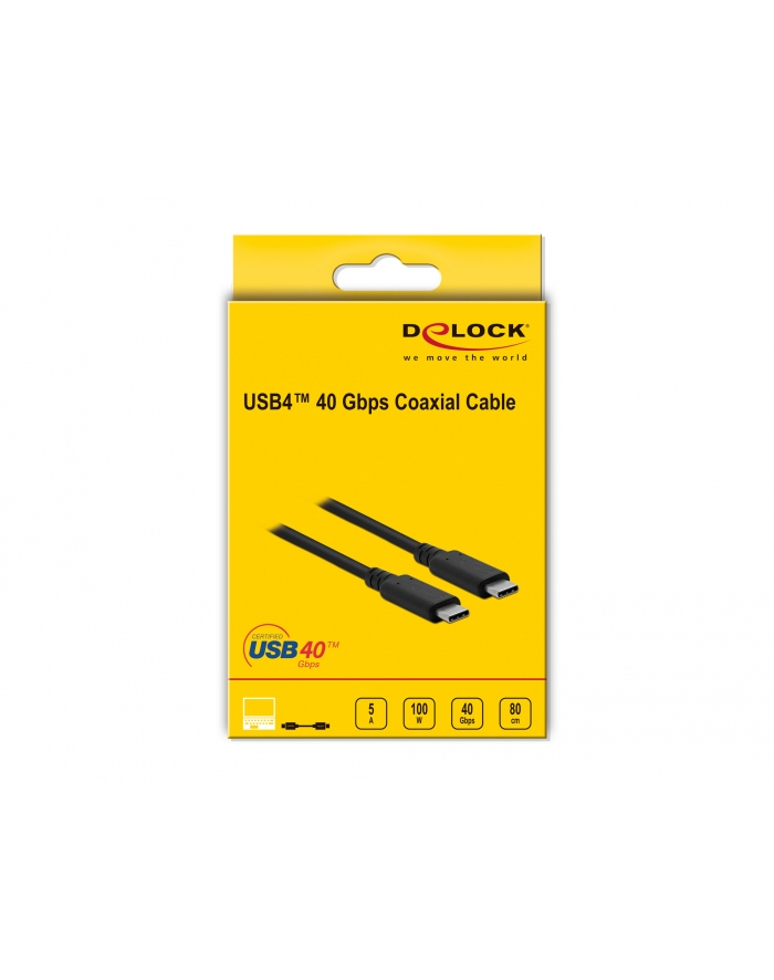 DeLOCK cable USB4 40Gbps coaxial 0.8m bk - 86979 główny