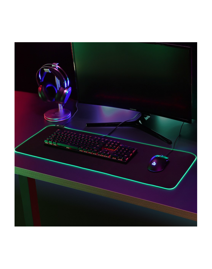 aukey KM-P6 RGB XXL gamingowa podkładka pod mysz i klawiaturę | 800x300x4mm | 16.8 mln kolorów | aplikacja G-aim Control Center główny