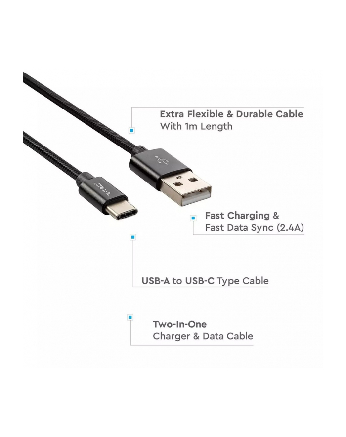 v-tac Kabel USB M - USB Typ-C 1M 2.4A główny