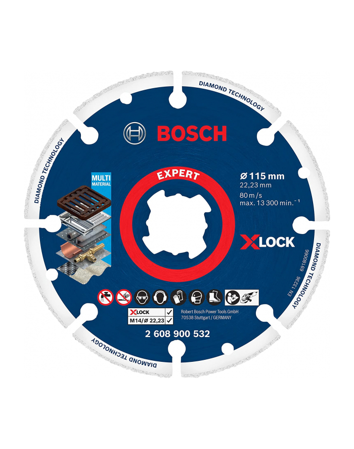 bosch powertools Bosch X-LOCK diamond metal disc 115mm, cutting disc 2608900532 główny