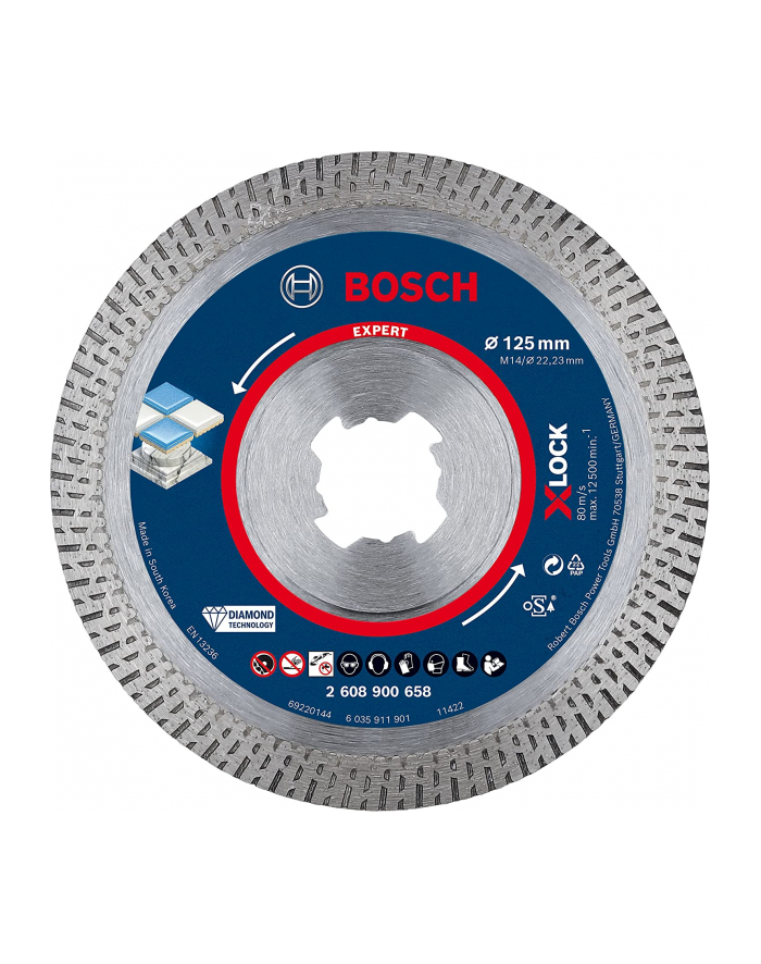 bosch powertools Bosch X-Lock HC Dia TS 125x22.23x1.6x10 - 2608900658 EXPERT RANGE główny