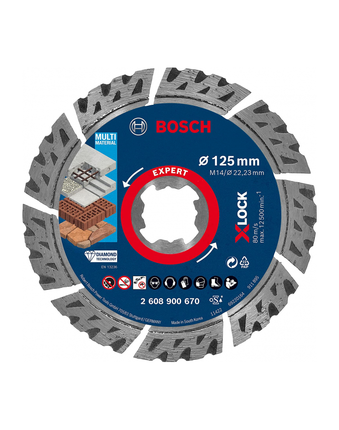 bosch powertools Bosch X-LOCK MultiMat 125x22.23x2.4x12 - 2608900670 EXPERT RANGE główny