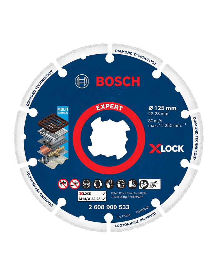 bosch powertools Bosch X-LOCK diamond metal disc Metal Cutting 125x22.23 - 2608900533 główny