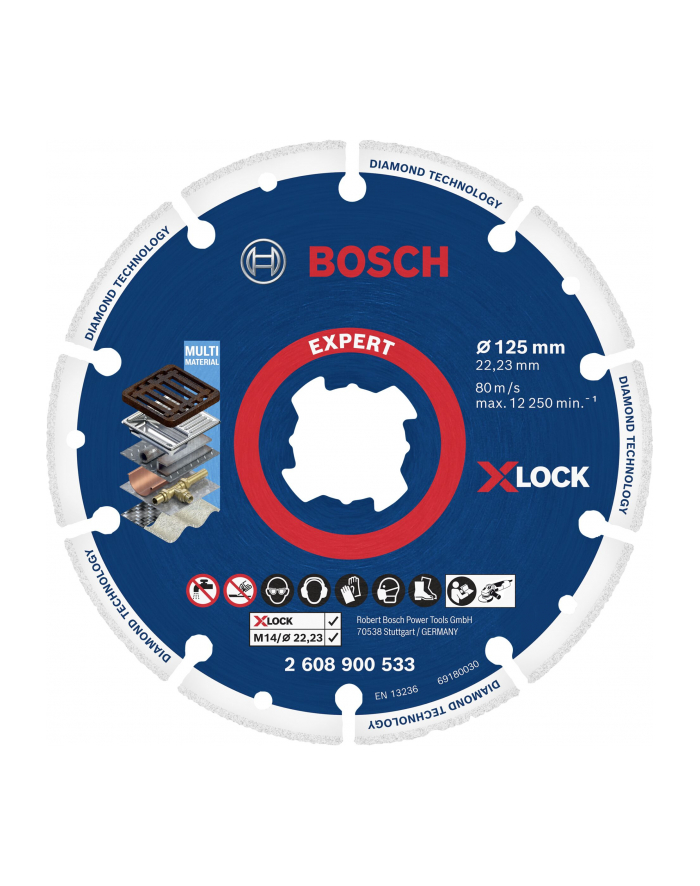 bosch powertools Bosch X-LOCK diamond metal disc Metal Cutting 125x22.23 - 2608900533 główny