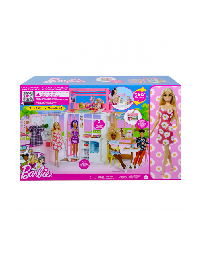 Barbie Kompaktowy domek + lalka HCD48 MATTEL główny