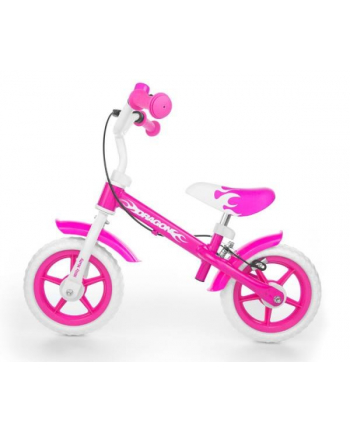 Rowerek biegowy Dragon z hamulcem różowy pink. MILLY MALLY