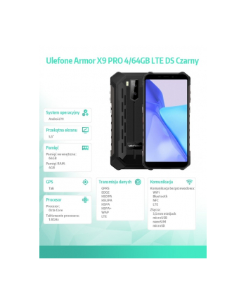 ulefone Armor X9 PRO 4/64GB LTE DS IP68/IP69K NFC 5000mAh Czarny