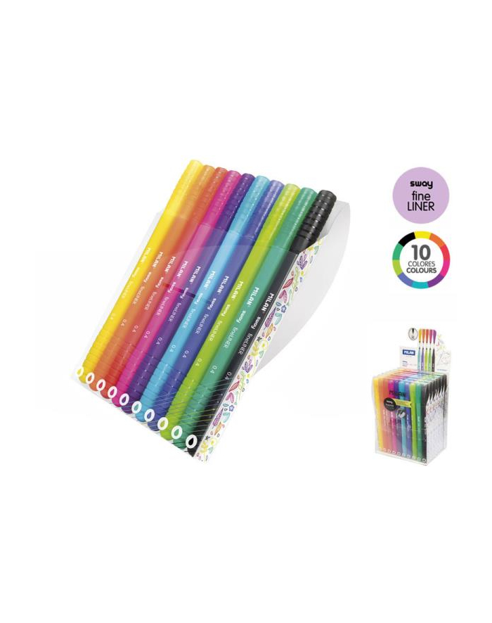 Cienkopisy Sway Fineliner 10 kolorów 0,4mm 06180407 MILAN p7 główny
