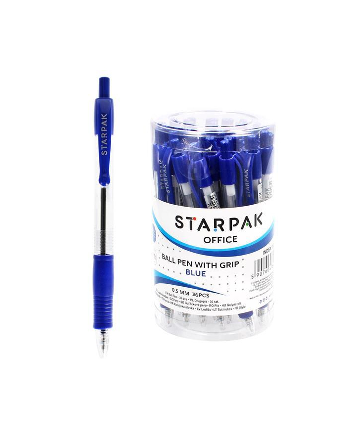 Długopis automatyczny GRIP niebieski p36. STARPAK (cena za 1szt) główny