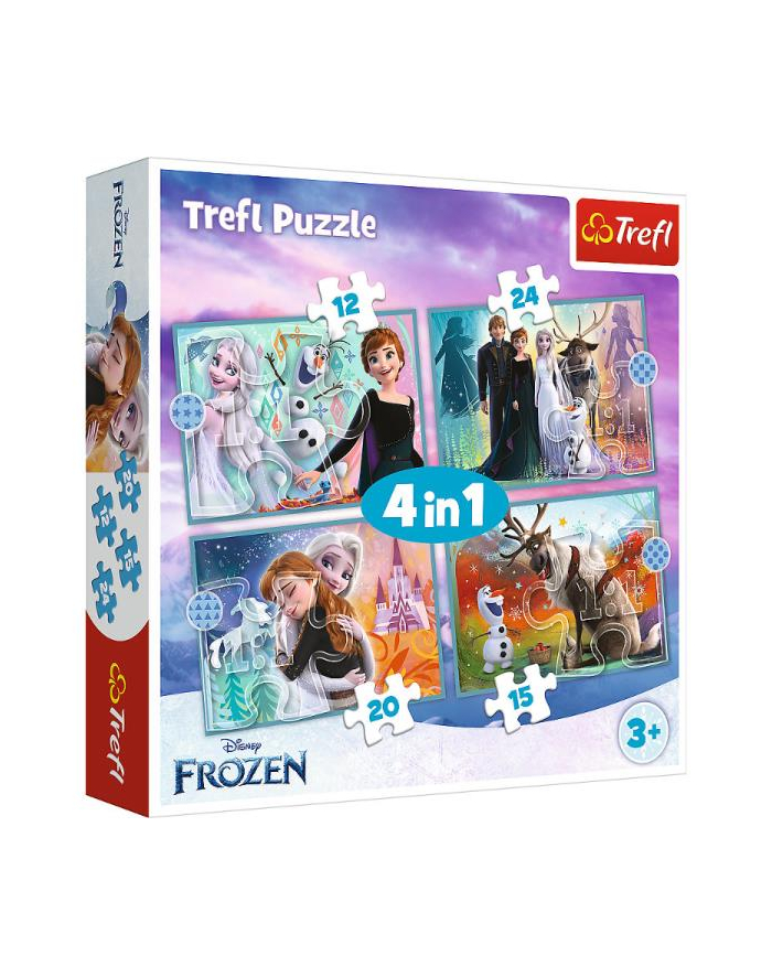 Puzzle 4w1 (12,15,20,24el) Kraina Lodu 2. Niezwykły świat Frozen 34381 Trefl główny