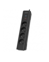 philips Listwa antyprzepięciowa SPN7040BA/60 4 gniazda AC, 2m Czarna - nr 5