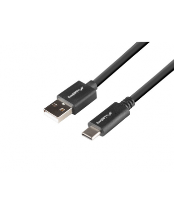 lanberg Kabel USB-C(M)->USB-A(M) 2.0 1m czarny BOX QC 3.0