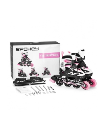 spokey Łyżworolki dziecięce Quattro 4w1 34-37 czarno-różowe 926653