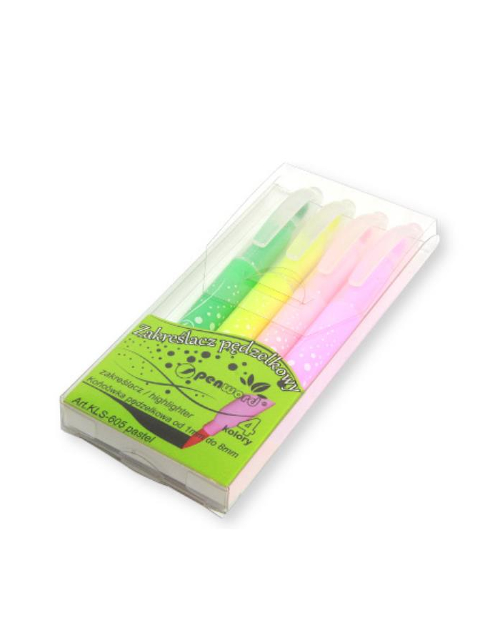polsirhurt Zakreślacze pędzelkowe 4 kolory pastel 605-4 główny