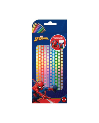 Kredki 12 kolorów z temperówką i gumką Spiderman MV15958 Kids Euroswan