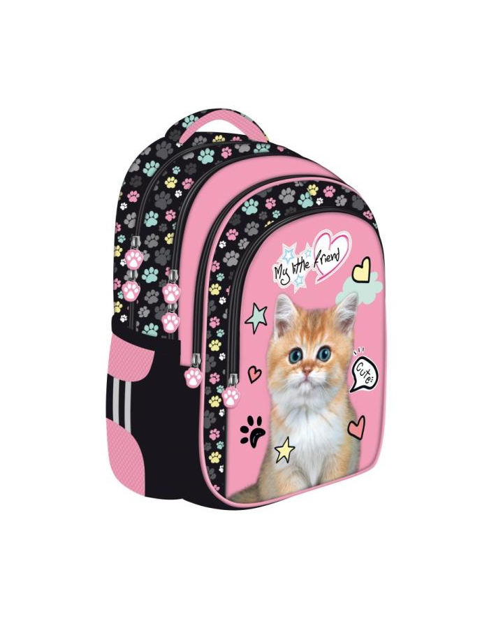 majewski Plecak szkolny BPL-58 My Little Friend różowy kot / pink cat główny