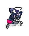 Bayer Wózek dla lalek bliźniaczy - Jogger DUO niebieski z jednorożcem 39154AA - nr 1