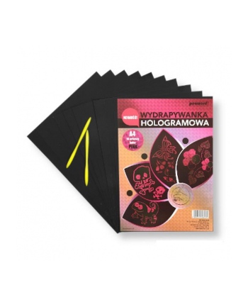 polsirhurt Wydrapywanka hologramowa A4 (10 arkuszy) różowa + 2 rylce HP-09