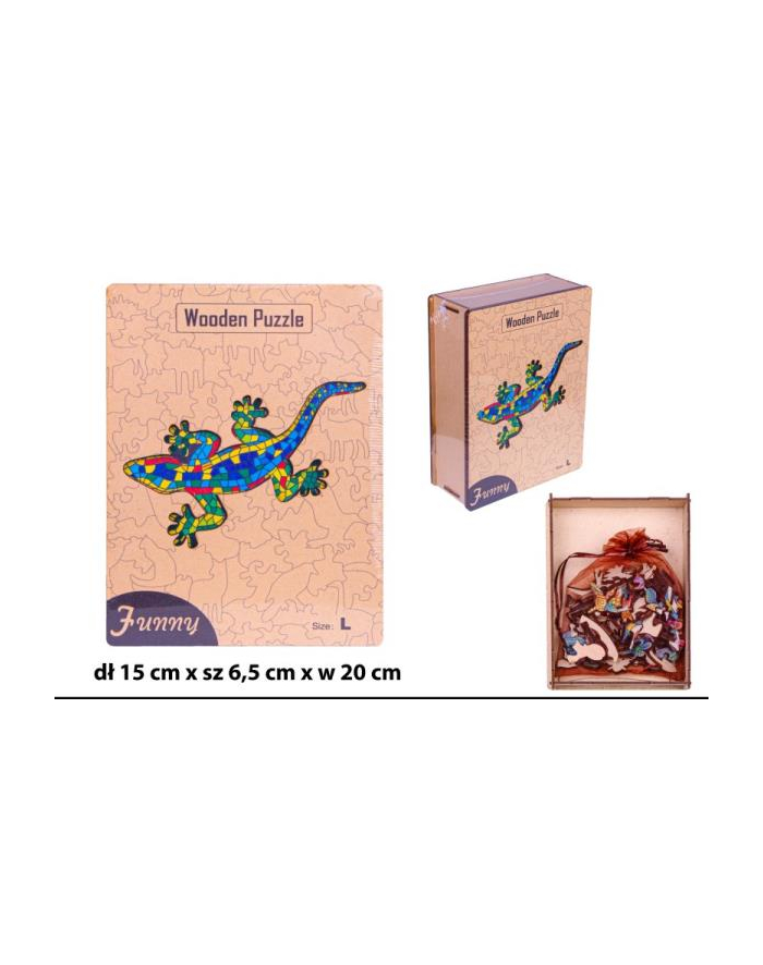 Puzzle drewniane Jaszczurka skrzynka 1006101 NORIMPEX główny