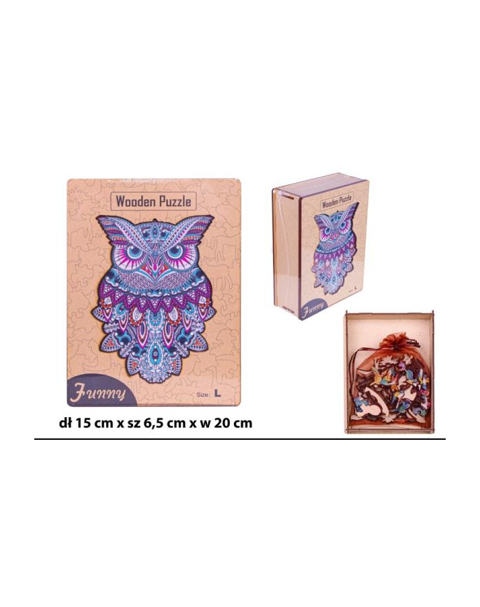 Puzzle drewniane Sowa skrzynka 1006103 NORIMPEX główny