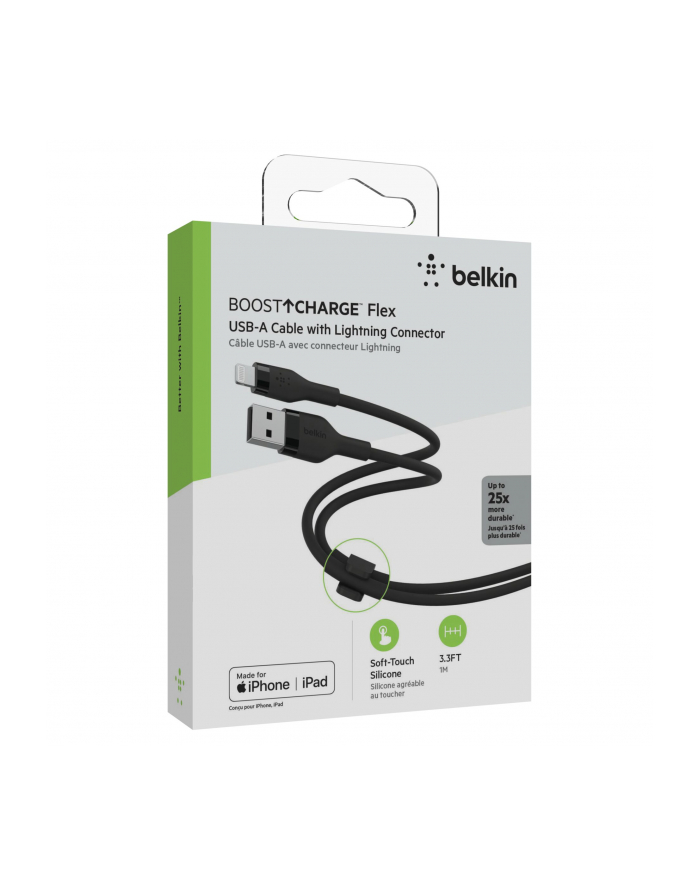 belkin Kabel BoostCharge USB-A do Lightning silikonowy 1m, czarny główny