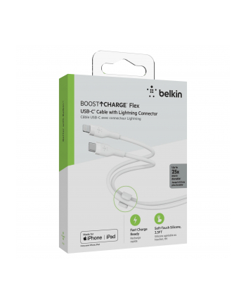 belkin Kabel BoostCharge USB-C do Lightning silikonowy 1m, biały